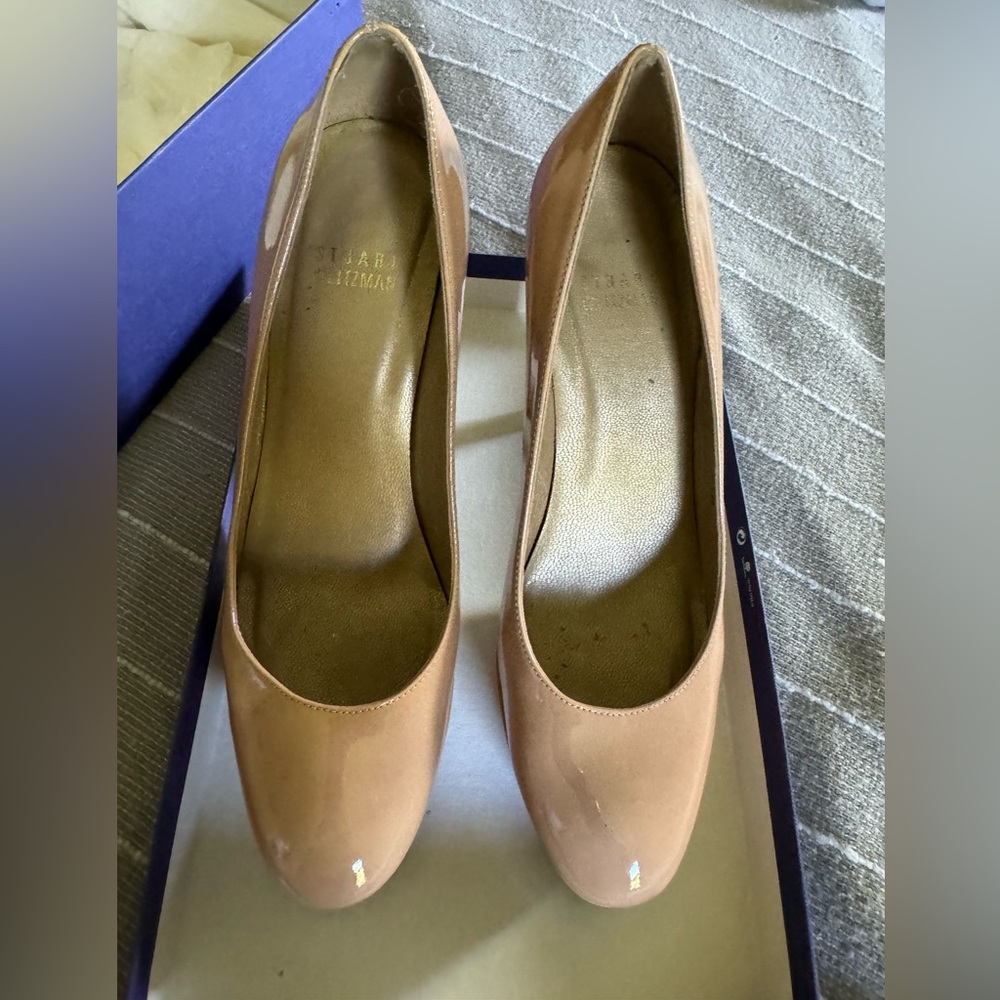Patent Nude Stuart Weitzman Adobe Aniline Heels - image 1
